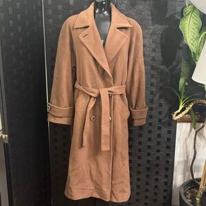 Nordstrom Gallery Cashmere Jacket Fleurette Sz XL Tan